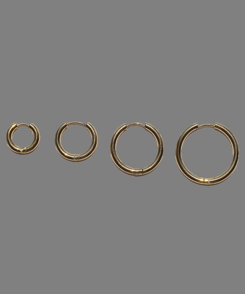 abaskdesign（アバスクデザイン）の「金属アレルギー対応 選べるサイズ シンプルフープステンレスピアス（ピアス（両耳用）・レディース・ゴールド系その他/シルバー系その他/ゴールド/シルバー/ゴールド系その他2/その他/シルバー系その他2・SMALL/X-SMALL/MEDIUM/LARGE）」の7枚目の写真