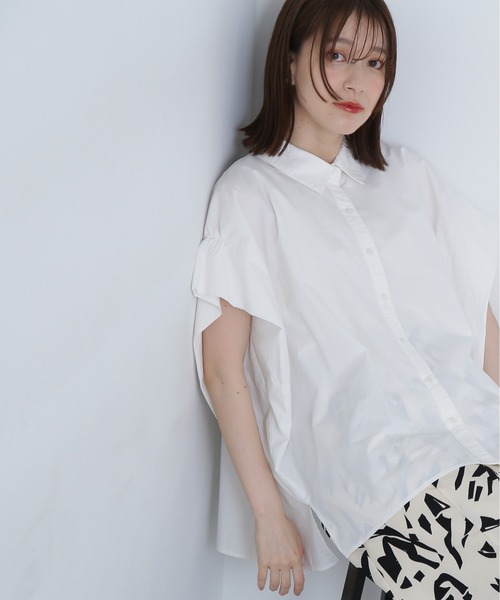 N.（N. Natural Beauty Basic）（エヌエヌナチュラルビューティーベーシック）の「◆◇ボクシーフォルムブラウス（シャツ/ブラウス・レディース・ブルー/オフホワイト/ベージュ/ピンク・MEDIUM）」の2枚目の写真