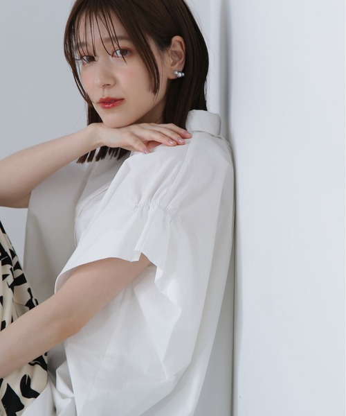 N.（N. Natural Beauty Basic）（エヌエヌナチュラルビューティーベーシック）の「◆◇ボクシーフォルムブラウス（シャツ/ブラウス・レディース・ブルー/オフホワイト/ベージュ/ピンク・MEDIUM）」の5枚目の写真