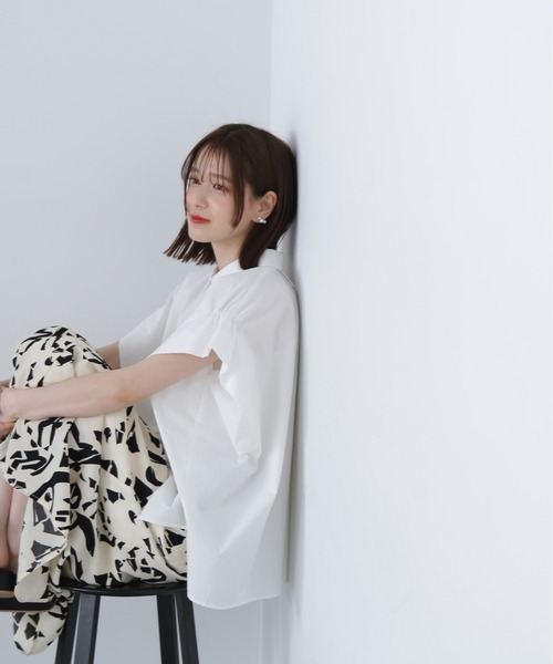 N.（N. Natural Beauty Basic）（エヌエヌナチュラルビューティーベーシック）の「◆◇ボクシーフォルムブラウス（シャツ/ブラウス・レディース・ブルー/オフホワイト/ベージュ/ピンク・MEDIUM）」の6枚目の写真