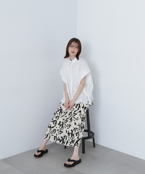 N.（N. Natural Beauty Basic）（エヌエヌナチュラルビューティーベーシック）の「◆◇ボクシーフォルムブラウス（シャツ/ブラウス・レディース・ブルー/オフホワイト/ベージュ/ピンク・MEDIUM）」の7枚目の写真