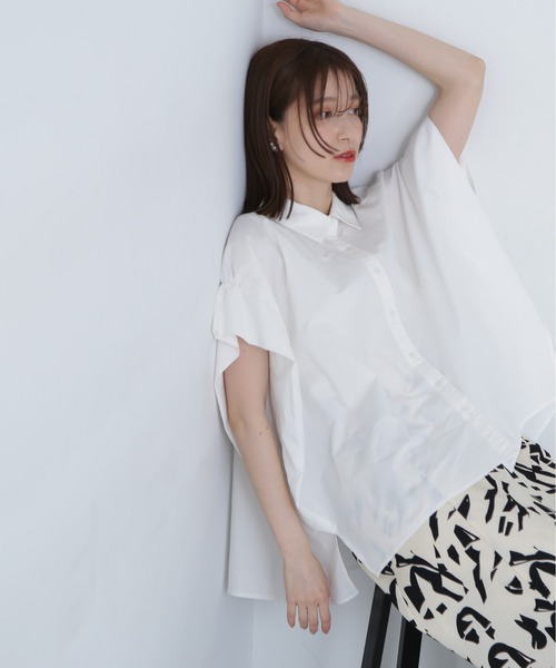 N.（N. Natural Beauty Basic）（エヌエヌナチュラルビューティーベーシック）の「◆◇ボクシーフォルムブラウス（シャツ/ブラウス・レディース・ブルー/オフホワイト/ベージュ/ピンク・MEDIUM）」の8枚目の写真