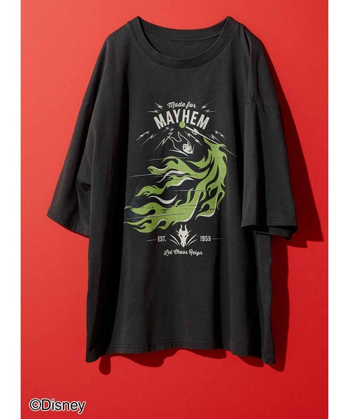 MEDE19F（メデジュウキュウ）の「ＭＥＤＥ１９Ｆ　【Ｄｉｓｎｅｙ】古着屋でみつけたようなプリントＴシャツ／マレフィセント（Tシャツ/カットソー・レディース・スミクロ・MEDIUM/X-LARGE/SMALL/LARGE）」の4枚目の写真