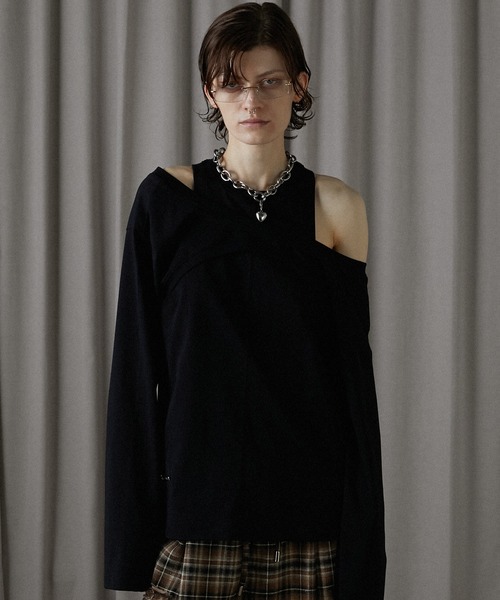 PRANK PROJECT（プランクプロジェクト）の「2WAYカットアウトトップ / 2WAY Cut Out Top（Tシャツ/カットソー・レディース・ホワイト/ブラック/グレー・FREE）」の3枚目の写真