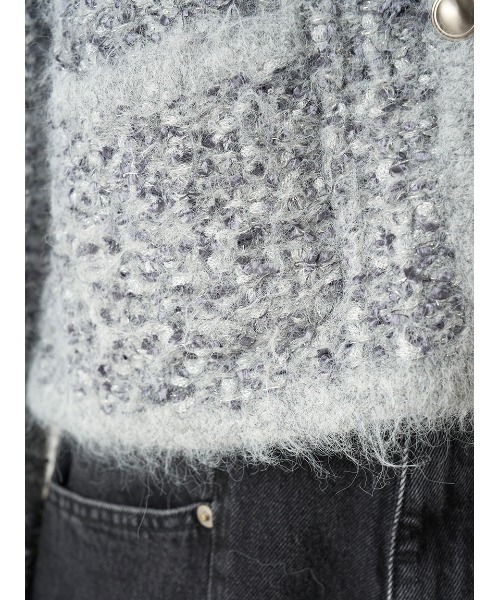 FRAY I.D（フレイアイディー）の「ツイードニットカーディガン（カーディガン/ボレロ・レディース・ミント/ブラック/グレー・FREE）」の9枚目の写真