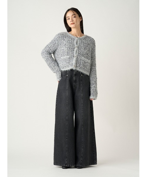 FRAY I.D（フレイアイディー）の「ツイードニットカーディガン（カーディガン/ボレロ・レディース・ミント/ブラック/グレー・FREE）」の12枚目の写真