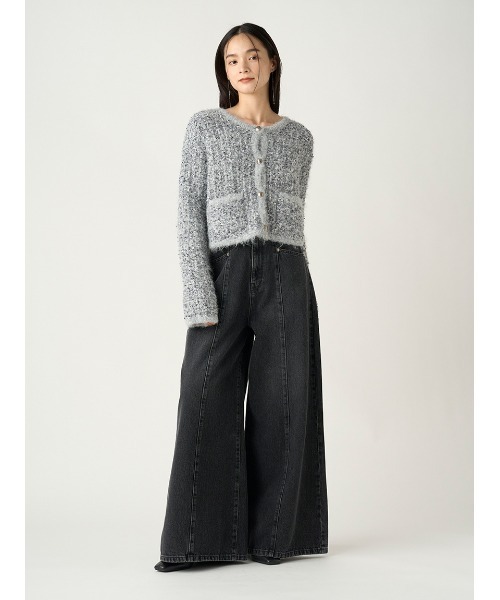 FRAY I.D（フレイアイディー）の「ツイードニットカーディガン（カーディガン/ボレロ・レディース・ミント/ブラック/グレー・FREE）」の14枚目の写真
