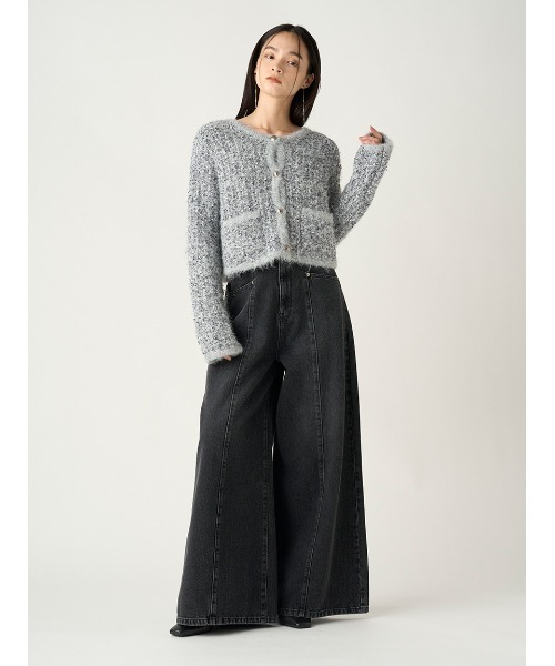 FRAY I.D（フレイアイディー）の「ツイードニットカーディガン（カーディガン/ボレロ・レディース・ミント/ブラック/グレー・FREE）」の15枚目の写真