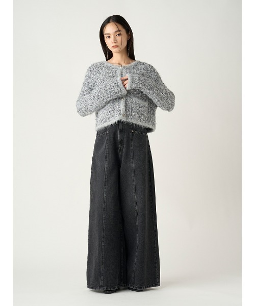 FRAY I.D（フレイアイディー）の「ツイードニットカーディガン（カーディガン/ボレロ・レディース・ミント/ブラック/グレー・FREE）」の16枚目の写真