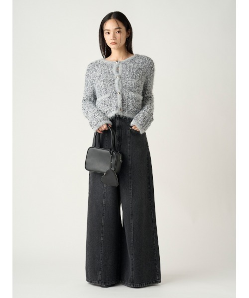 FRAY I.D（フレイアイディー）の「ツイードニットカーディガン（カーディガン/ボレロ・レディース・ミント/ブラック/グレー・FREE）」の18枚目の写真