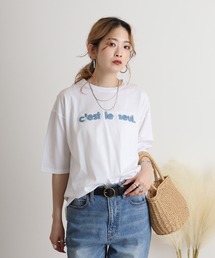 BRODIAEA 配色パイルロゴ 極サラTシャツ
