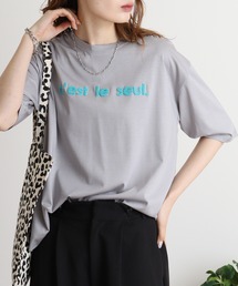 BRODIAEA 配色パイルロゴ 極サラTシャツ