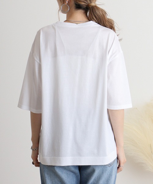 BRODIAEA(ブローディア)の「BRODIAEA 配色パイルロゴ 極サラTシャツ(Tシャツ/カットソー・レディース・ライム/ブラック/オフホワイト/サーモンピンク/シルバーグレー・40)」の11枚目の写真