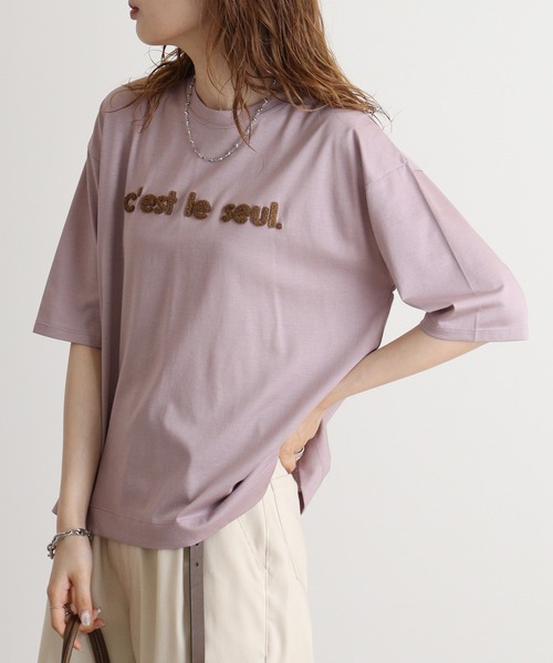 BRODIAEA(ブローディア)の「BRODIAEA 配色パイルロゴ 極サラTシャツ(Tシャツ/カットソー・レディース・ライム/ブラック/オフホワイト/サーモンピンク/シルバーグレー・40)」の15枚目の写真