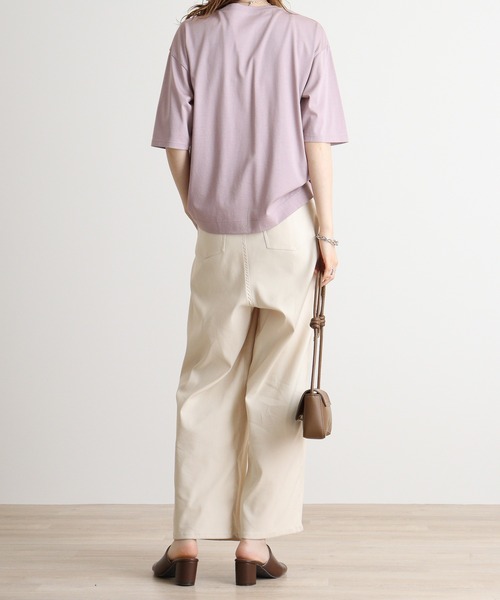 BRODIAEA(ブローディア)の「BRODIAEA 配色パイルロゴ 極サラTシャツ(Tシャツ/カットソー・レディース・ライム/ブラック/オフホワイト/サーモンピンク/シルバーグレー・40)」の13枚目の写真