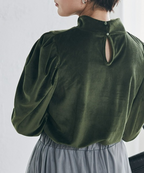 RANAN(ラナン)の「ベロアパワショルハイネックプルオーバー(Tシャツ/カットソー・レディース・ベージュ/ブラック/グリーン・L/M/LL)」の13枚目の写真