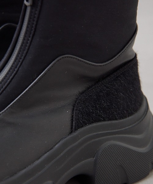 SUMI STYLE ブラックショートブーツ　イアパピヨネ　Lサイズ ear PAPILLONNER ブーツ 「本革」ボリュームソールショート