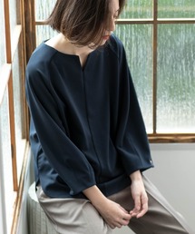 OPAQUE.CLIP | UV 袖口金ボタンキーネックトップス【吸水速乾/洗濯機洗い可】(Tシャツ/カットソー)