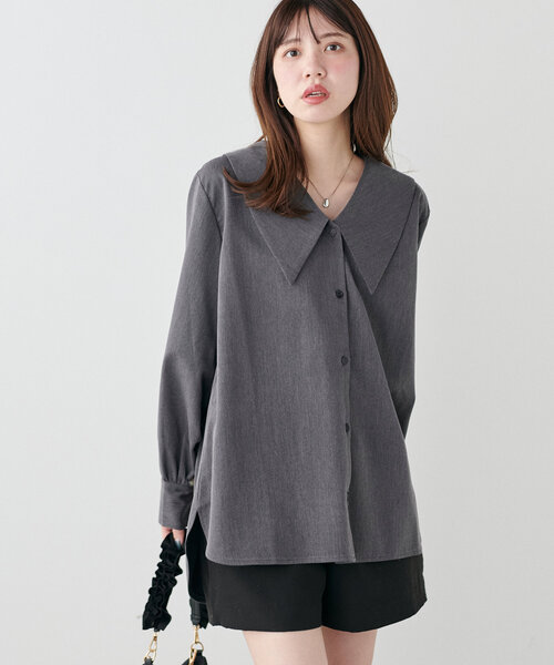 ビッグ衿シャツブラウス WEB限定】BIG衿シャツブラウス（シャツ/ブラウス）｜natural couture