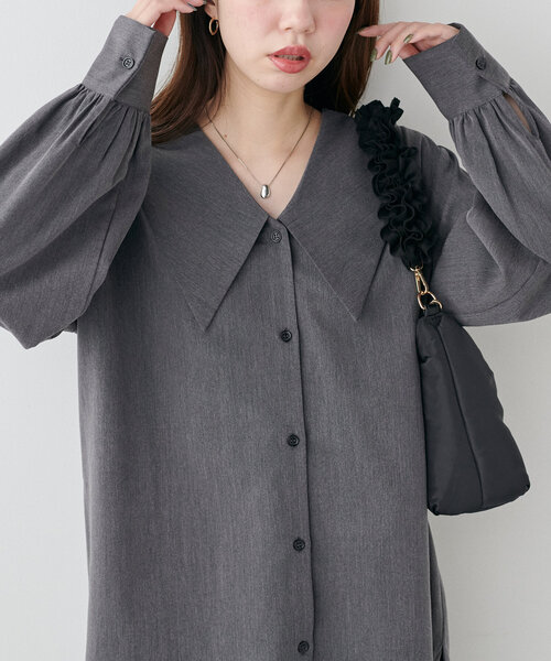 natural couture - ビッグ衿シャツブラウス natural couture/【natural couture】ビッグ衿シャツブラウス