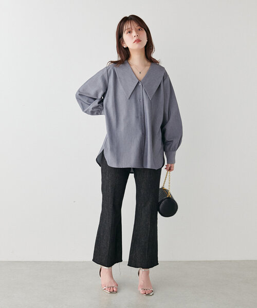 natural couture - ビッグ衿シャツブラウス natural couture/【natural couture】ビッグ衿シャツブラウス
