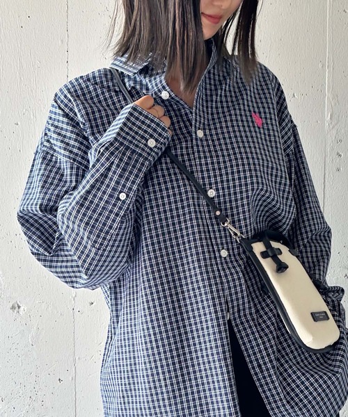 U.S. POLO ASSN.（ユーエスポロアッスン）の「【U.S. POLO ASSN.】ワンポイントロゴ ポニー刺繍 カラーシャツ（シャツ/ブラウス・メンズ・ネイビー/ホワイト/オフホワイト/ブルー/ブラック/ライトブルー・M/L/XL）」の5枚目の写真