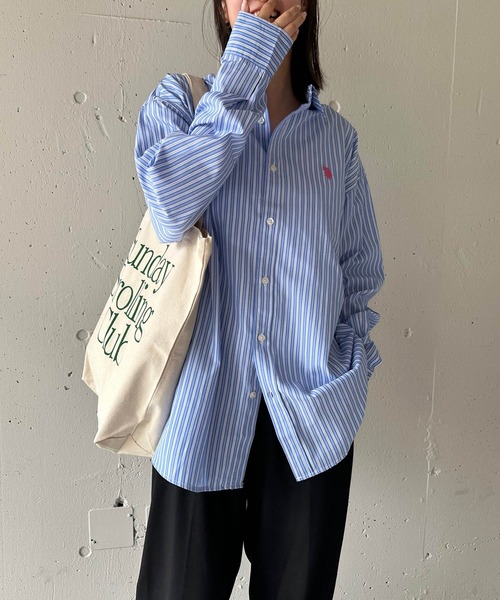 U.S. POLO ASSN.（ユーエスポロアッスン）の「【U.S. POLO ASSN.】ワンポイントロゴ ポニー刺繍 カラーシャツ（シャツ/ブラウス・メンズ・ネイビー/ホワイト/オフホワイト/ブルー/ブラック/ライトブルー・M/L/XL）」の7枚目の写真