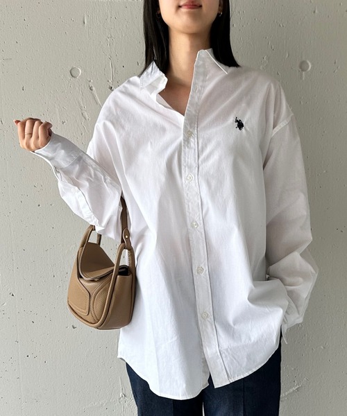 U.S. POLO ASSN.（ユーエスポロアッスン）の「【U.S. POLO ASSN.】ワンポイントロゴ ポニー刺繍 カラーシャツ（シャツ/ブラウス・メンズ・ネイビー/ホワイト/オフホワイト/ブルー/ブラック/ライトブルー・M/L/XL）」の16枚目の写真