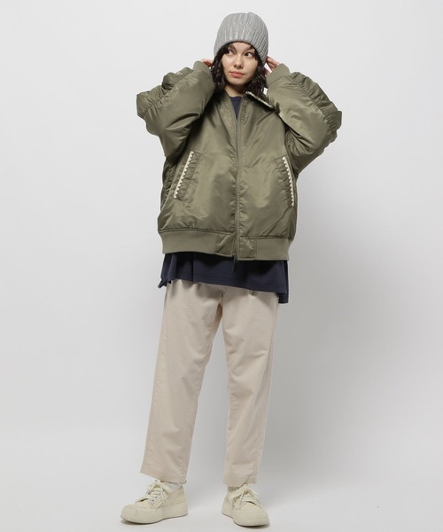 niko and...（ニコアンド）の「ハマグリステッチMA‐1（MA-1・レディース・チャコール/ライトグレー/カーキ・FREE）」の8枚目の写真