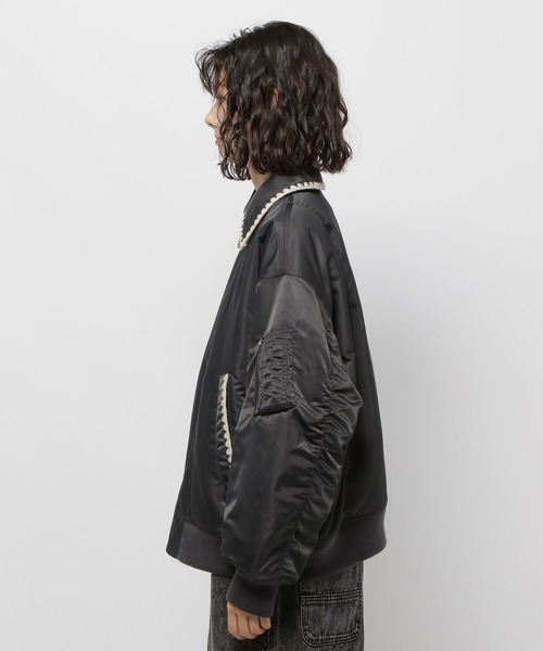 niko and...（ニコアンド）の「ハマグリステッチMA‐1（MA-1・レディース・チャコール/ライトグレー/カーキ・FREE）」の11枚目の写真