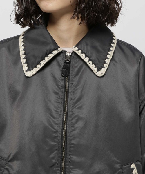 niko and...（ニコアンド）の「ハマグリステッチMA‐1（MA-1・レディース・チャコール/ライトグレー/カーキ・FREE）」の13枚目の写真