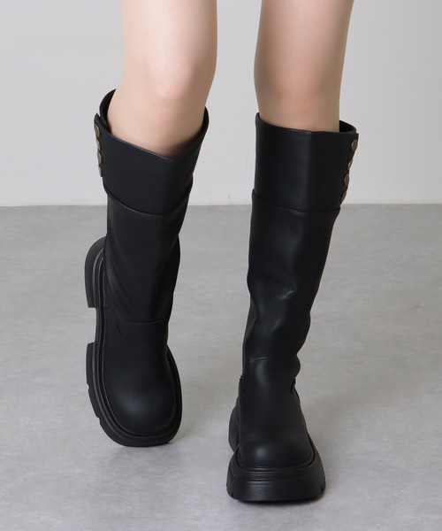 ALDO*レザー*美シルエット*スタイルアップ効果抜群*ロングブーツ ALDO*レザー*ロングジョッキーブーツ*ロングブーツ/Loreina
