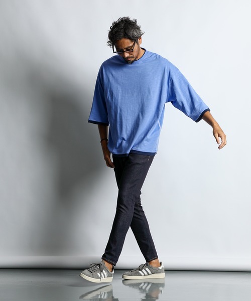 The DUFFER of ST.GEORGE(ザダファーオブセントジョージ)の「JAPAN FABRICK JEANS "OW":国産生地 ワンウォッシュ ナチュラルストレッチ スキニーデニム 5ポケットジーンズ(デニムパンツ・メンズ・ダークインディゴブルー・SMALL/MEDIUM/LARGE/X-LARGE)」の3枚目の写真