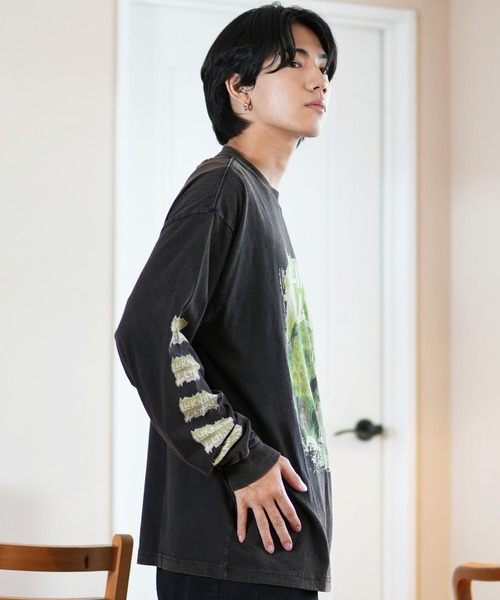 LURKING CLASS（ラーキングクラス）の「【ムラサキスポーツ限定】LURKING CLASS/ラーキングクラス ロンT/長袖Tシャツ フロントプリント ST24FTM04/ST24FTM05/ST24FTM06（Tシャツ/カットソー・メンズ・ブラック系その他2/ブラック系その他3/ブラック系その他・M/L/XL）」の15枚目の写真