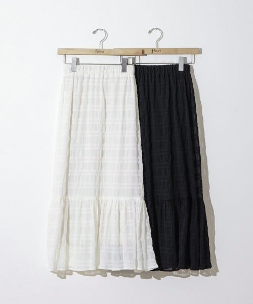 flower（フラワー）の「シアーティアードスカート（スカート・レディース・アイボリー/ブラック・FREE）」の6枚目の写真