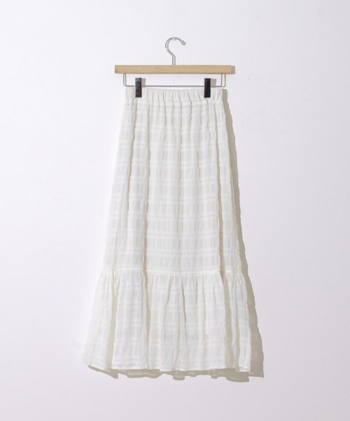 flower（フラワー）の「シアーティアードスカート（スカート・レディース・アイボリー/ブラック・FREE）」の4枚目の写真