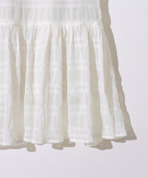 flower（フラワー）の「シアーティアードスカート（スカート・レディース・アイボリー/ブラック・FREE）」の18枚目の写真