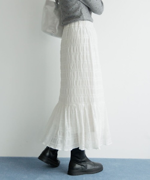 flower（フラワー）の「シアーティアードスカート（スカート・レディース・アイボリー/ブラック・FREE）」の20枚目の写真