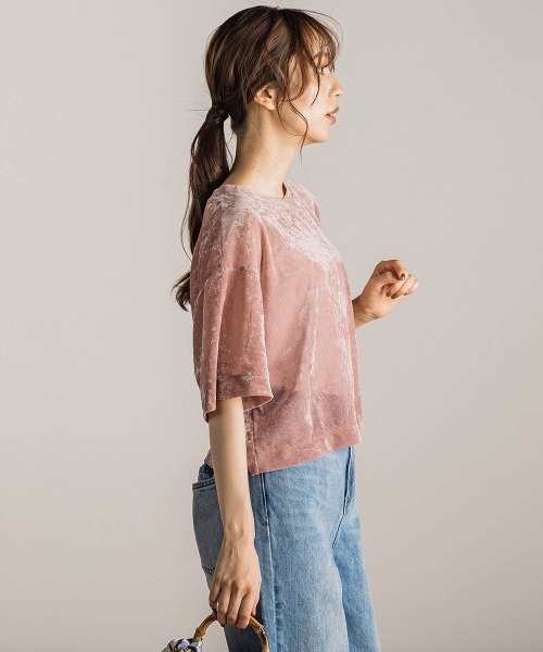 Droite lautreamont(ドロワットロートレアモン)の「シアーカームメッシュプルオーバー≪手洗い可能≫(Tシャツ/カットソー・レディース・ピンク/ライトグレー/オフホワイト・M)」の13枚目の写真