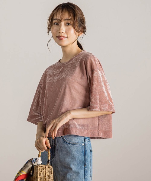 Droite lautreamont(ドロワットロートレアモン)の「シアーカームメッシュプルオーバー≪手洗い可能≫(Tシャツ/カットソー・レディース・ピンク/ライトグレー/オフホワイト・M)」の14枚目の写真