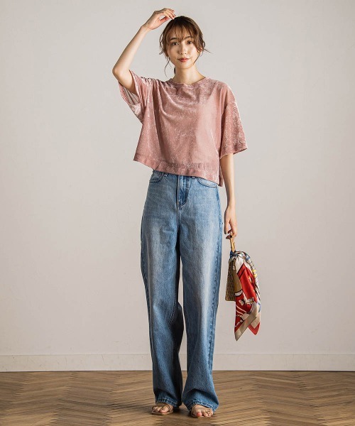 Droite lautreamont(ドロワットロートレアモン)の「シアーカームメッシュプルオーバー≪手洗い可能≫(Tシャツ/カットソー・レディース・ピンク/ライトグレー/オフホワイト・M)」の17枚目の写真
