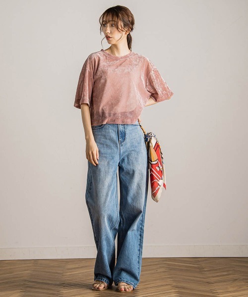 Droite lautreamont(ドロワットロートレアモン)の「シアーカームメッシュプルオーバー≪手洗い可能≫(Tシャツ/カットソー・レディース・ピンク/ライトグレー/オフホワイト・M)」の18枚目の写真