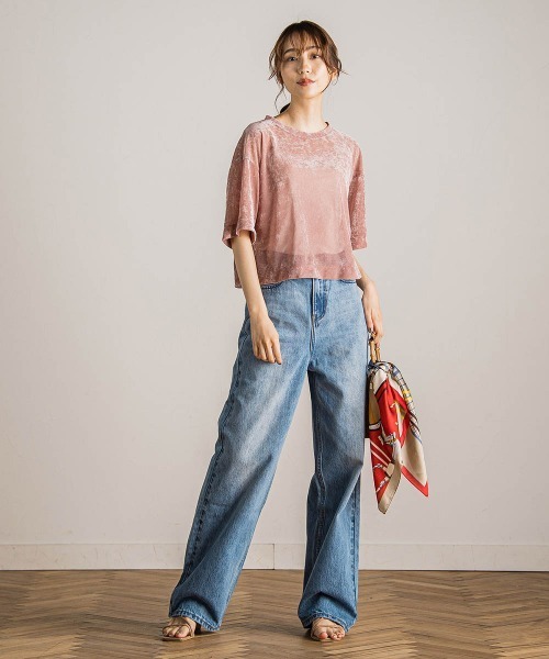 Droite lautreamont(ドロワットロートレアモン)の「シアーカームメッシュプルオーバー≪手洗い可能≫(Tシャツ/カットソー・レディース・ピンク/ライトグレー/オフホワイト・M)」の19枚目の写真