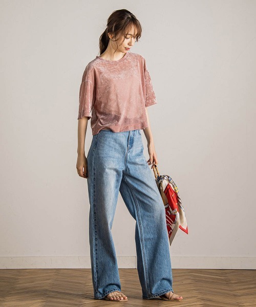 Droite lautreamont(ドロワットロートレアモン)の「シアーカームメッシュプルオーバー≪手洗い可能≫(Tシャツ/カットソー・レディース・ピンク/ライトグレー/オフホワイト・M)」の20枚目の写真