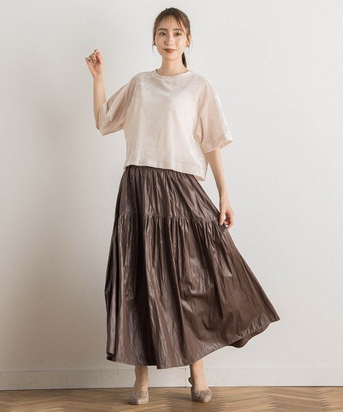 Droite lautreamont(ドロワットロートレアモン)の「シアーカームメッシュプルオーバー≪手洗い可能≫(Tシャツ/カットソー・レディース・ピンク/ライトグレー/オフホワイト・M)」の5枚目の写真