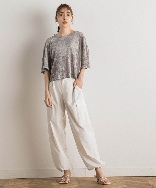 Droite lautreamont(ドロワットロートレアモン)の「シアーカームメッシュプルオーバー≪手洗い可能≫(Tシャツ/カットソー・レディース・ピンク/ライトグレー/オフホワイト・M)」の10枚目の写真