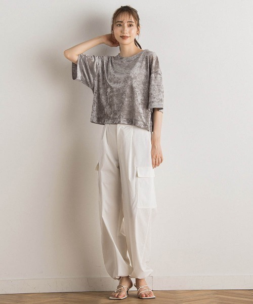Droite lautreamont(ドロワットロートレアモン)の「シアーカームメッシュプルオーバー≪手洗い可能≫(Tシャツ/カットソー・レディース・ピンク/ライトグレー/オフホワイト・M)」の11枚目の写真