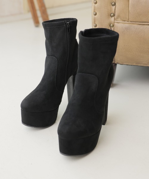 DEMETER【セール】【13.5cmヒール】厚底 ハイヒール ストレッチブーツ（ブーツ）