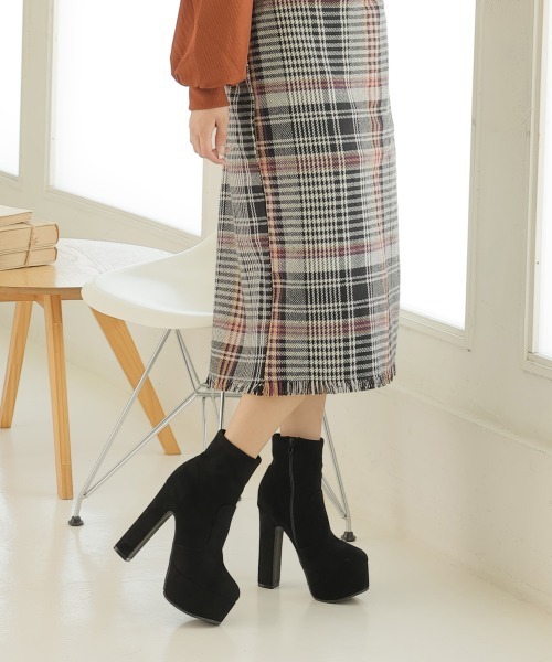 DEMETER【セール】【13.5cmヒール】厚底 ハイヒール ストレッチブーツ（ブーツ）