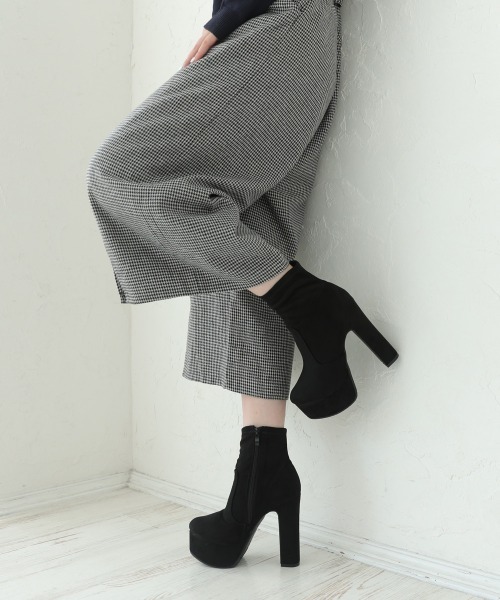 DEMETER【セール】【13.5cmヒール】厚底 ハイヒール ストレッチブーツ（ブーツ）